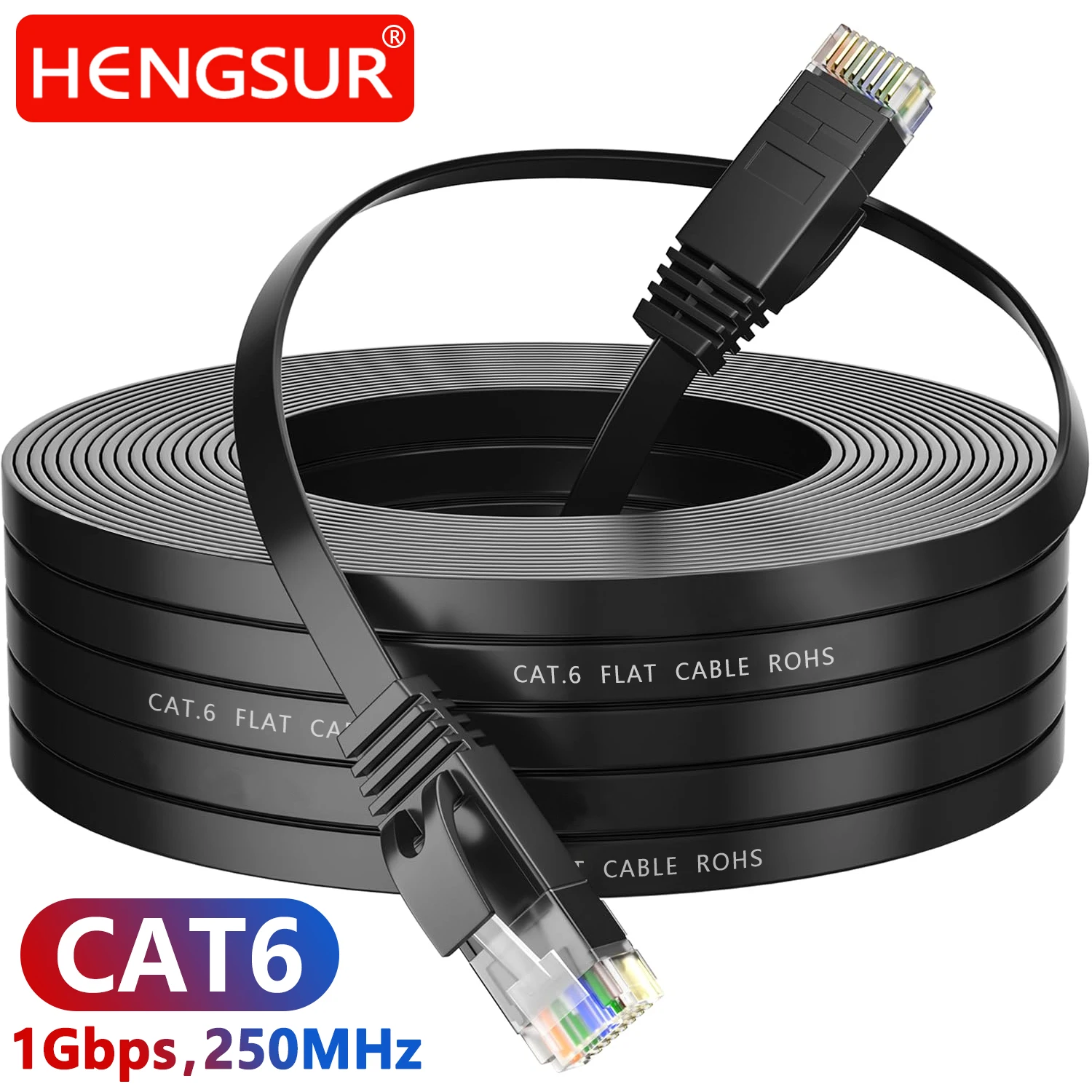 Cat 6 Ethernet Cable LAN Network Cord Cat6 Standard Gigabit High-Speed Internet Cable for Router Switch Modem Laptop Gaming