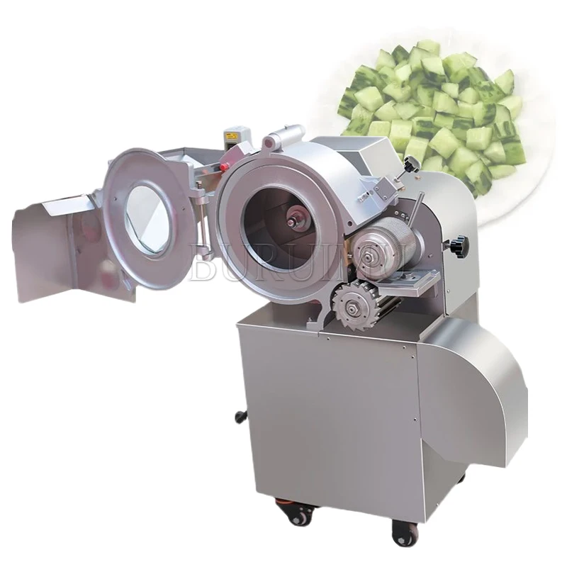 Automatic Potato Carrot Dicer Chopper Machine Commercial Vegetable Fruit Onion Cube Cutting Dicing Machines