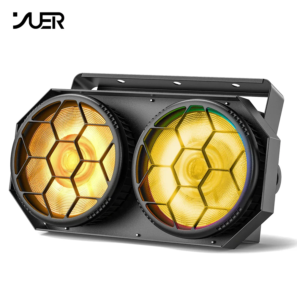 2x100W COB Par Light Cool Warm Color Strobe Wash Light 2 Eyes LED 2IN1 COB Blinder Lighting  Party Bar DMX Stage Lighting