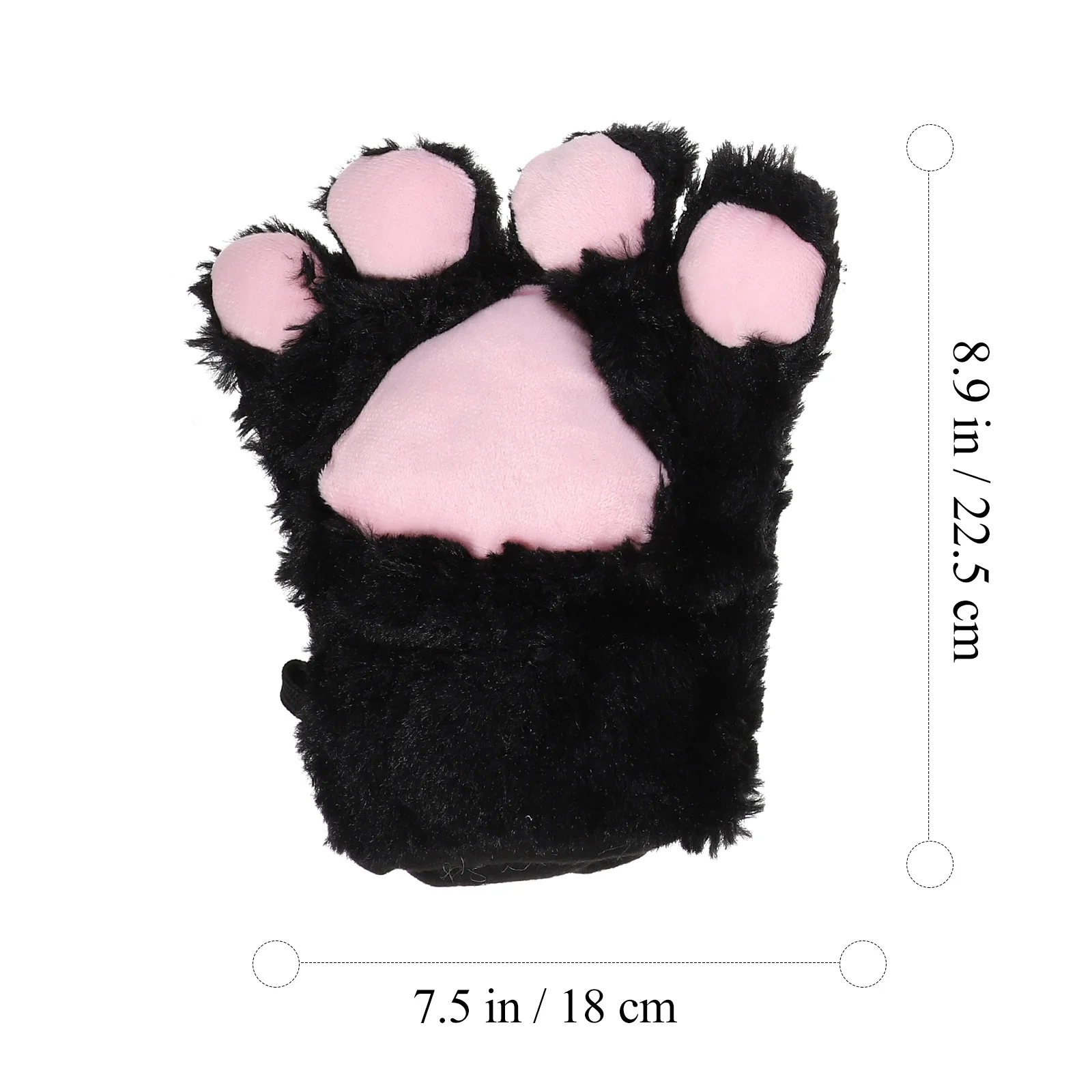 Disfraz de Cosplay de gato creativo, 5 uds., cola de gatito, orejas, Collar, patas, guantes, conjunto gótico Lolita para fiesta, Cosplay (negro)