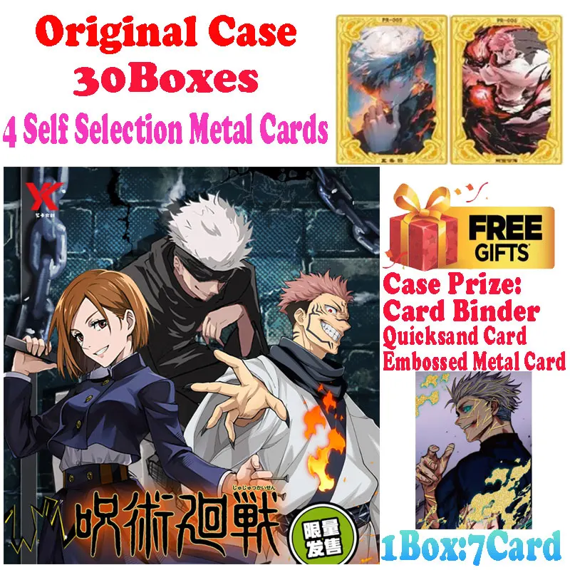 Newest Wholesale Yika Culture Jujutsu Kaisen JJK Trading Collection Colored Paper Japanese Anime Gojo Nanami TCG Hobbies Gift