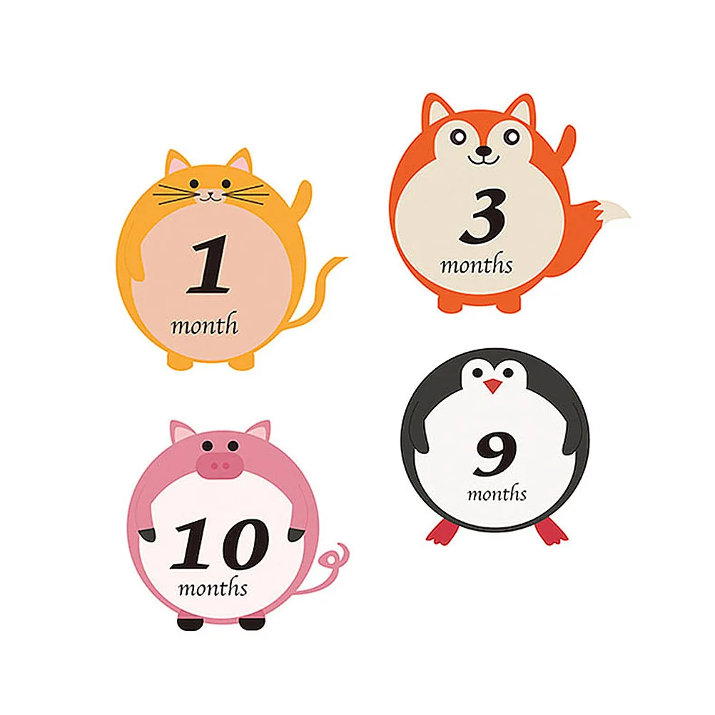 สติกเกอร์เดือน 12 ชิ้นเด็กสติ๊กเกอร์ตกแต่งเด็กวัยหัดเดินทารกแรกเกิดรายเดือนเหตุการณ์สำคัญอุปกรณ์ประกอบฉากภาพถ่ายเด็กทารกสติกเกอร์เบบี้ชาวเวอร์