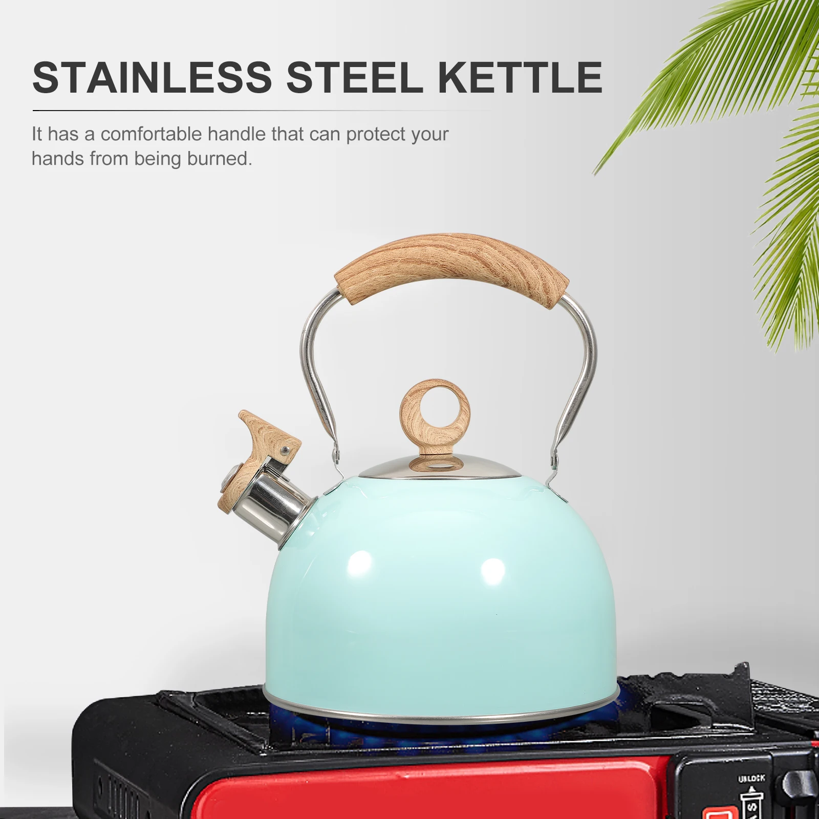 

Stainless Steel Water Kettle Large Mouth Insulated Handle Easy Clean Boiling Pot for Stove Household Metal Heating Practical