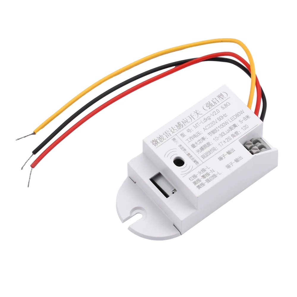 AC 220V Automatic Microwave Radar Sensor Switch PIR Motion Sensor Switch IR Infrared Human Body Detector On Off LED Light Switch