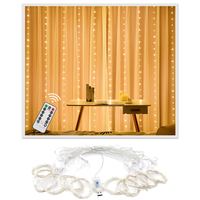 LED Curtain Light 3m 8 Modes USB Remote Control Colored Light String Copper Wire Light Bedroom Christmas Decoration Atmosphere