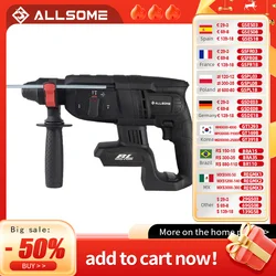 ALLSOME 21V Brushless Cordless 1/2 in. SDS-PLUS Type Rotary Hammer - Tool Only