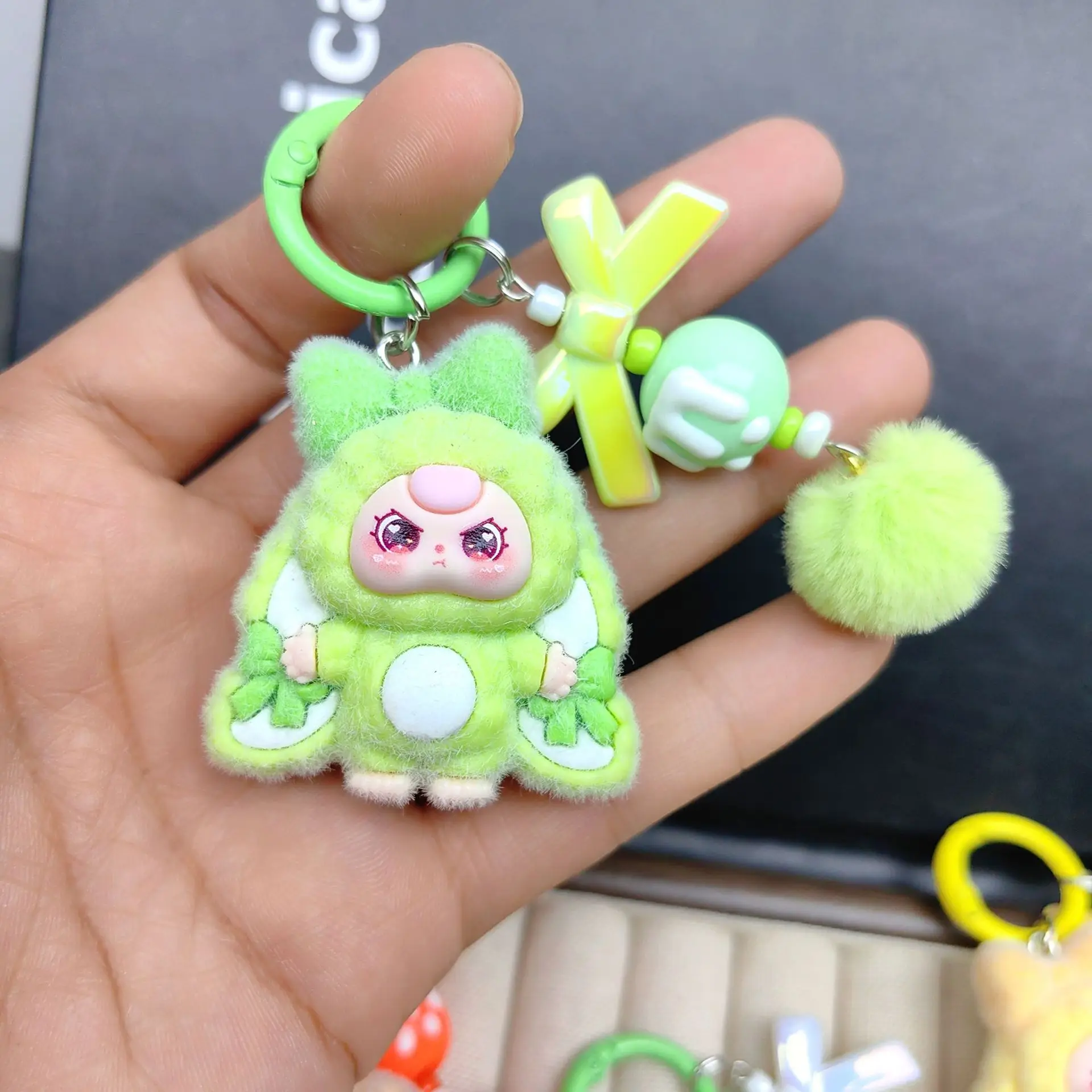 10 قطعة الطفل المختلط ثلاثة المفاتيح قلادة يتدفقون دمية كاي أكياس شخصية كرتونية حلي معلقة ملحقات لعبة