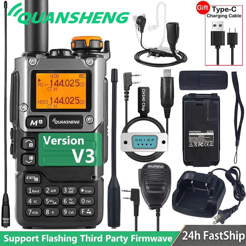 Quansheng UV K5 (8) Walkie Talkie Am Fm Two Way Radio Commutator Station Ham Wireless Set Long Range Receiver Quansheng UV-K6