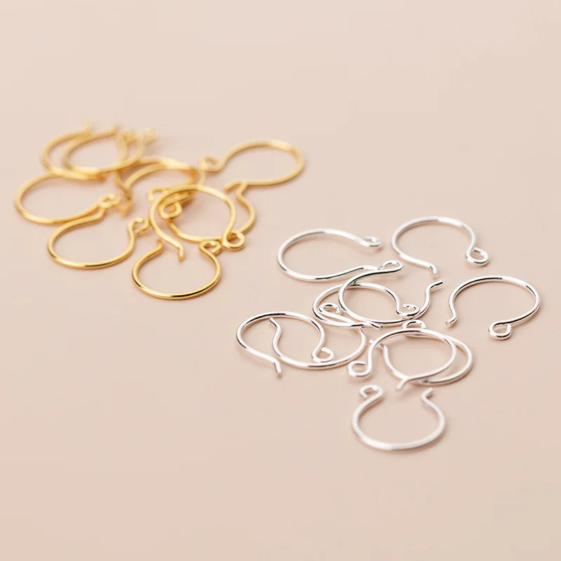 

1 пара крючков для сережек из 100% стерлингового серебра 925 пробы 14x12 мм, модный европейский серебряный крючок для ушей для женщин, ювелирные изделия, сделай сам, необычный день рождения