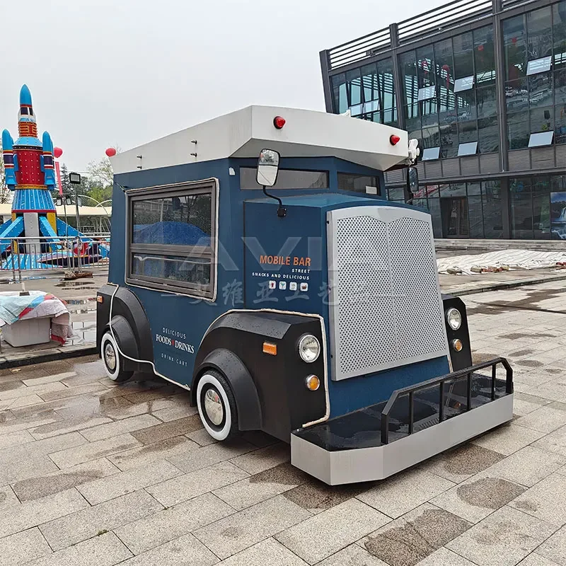 Mobile Food Truck Multifunctional Commercial Food Truck Mobile Ice Cream Street View Coffee Milk Tea Sales Truck