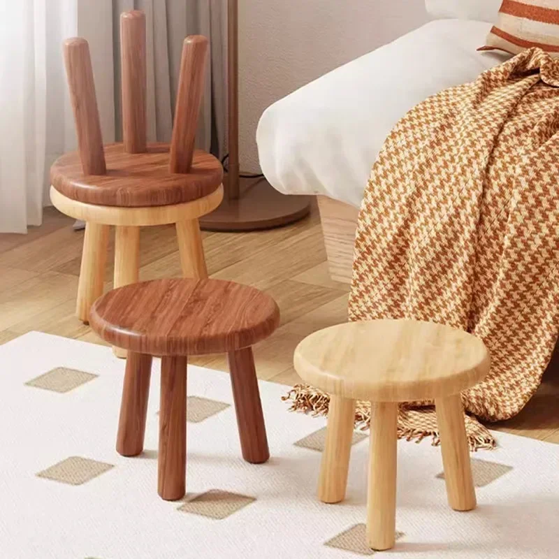 Solid Wood Small Household Small Bench Wooden Low Stool Simple Modern Low  Living Room Bedroom Shoe Changing Stool