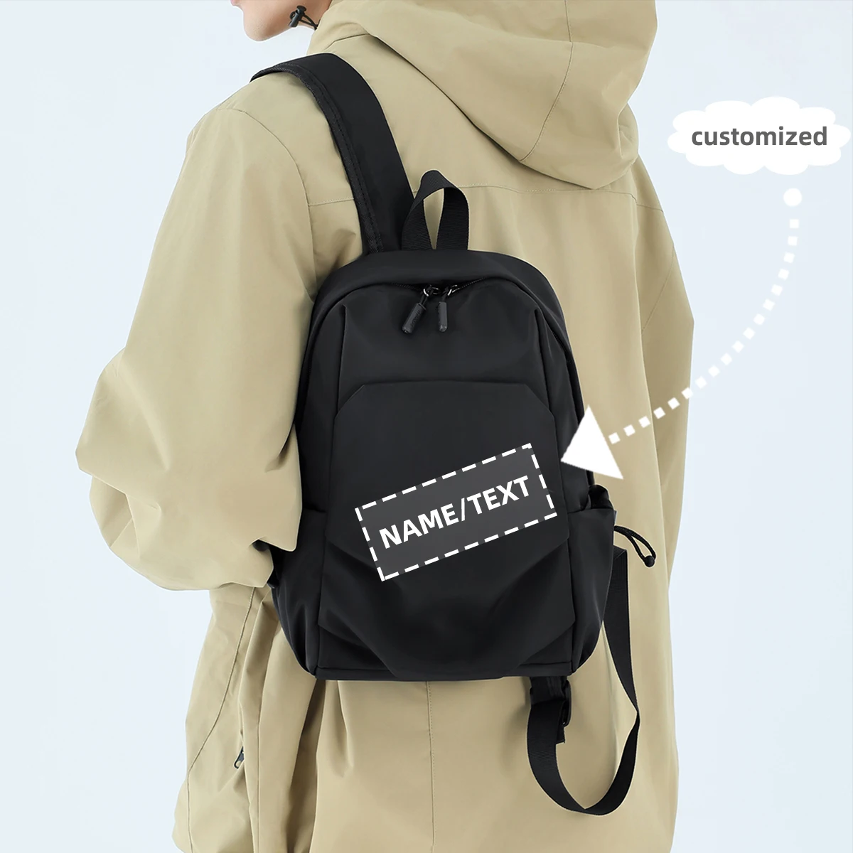 High-end customized logo lightweight mini backpack all-match outdoor small backpack small school bag student personality diy