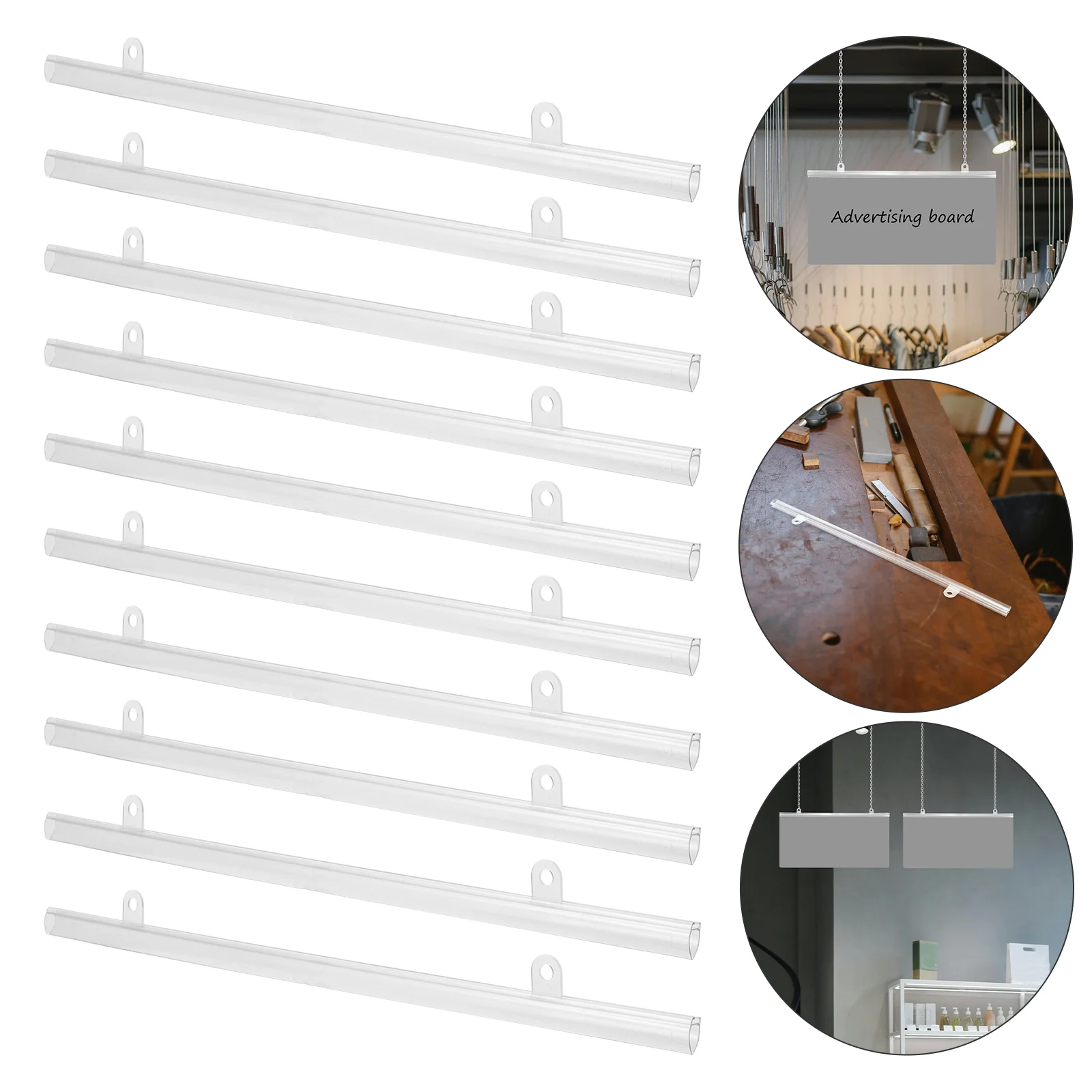 10 Pcs Suspension Rod Poster Frame Rail Scroll Pvc Hanging Strip Flags Bar Hanger Painting Support