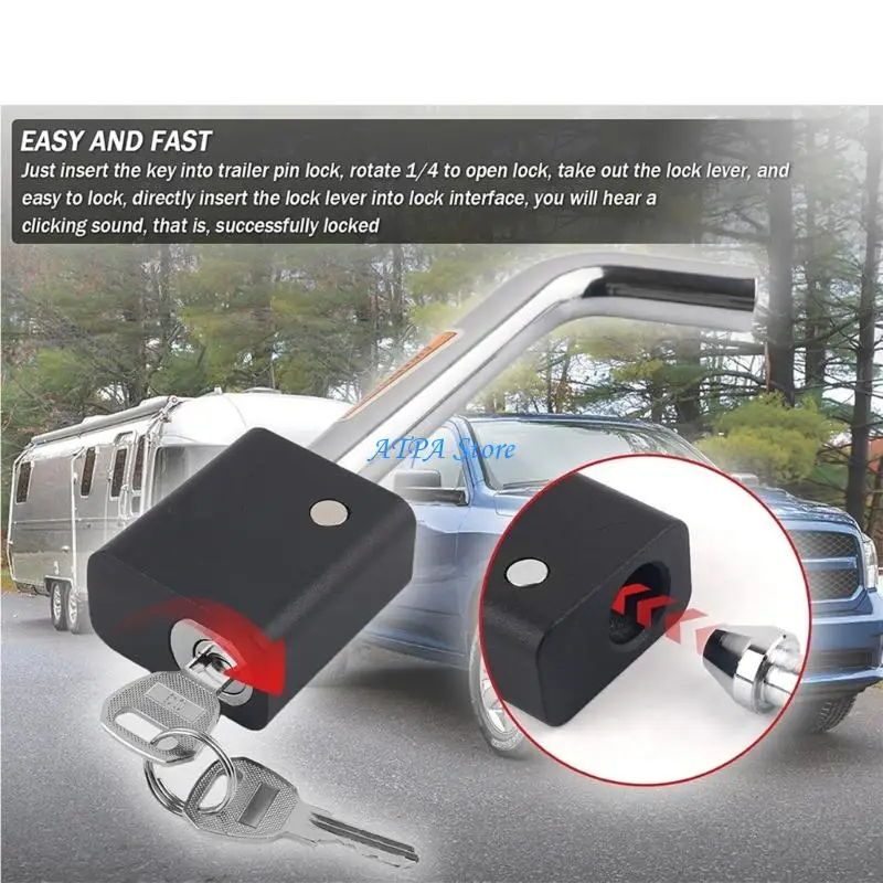 

U13C Reliable 5/8 Inch Trailer Hitch Lock Pin With Dust Cover For Trucks Longevity