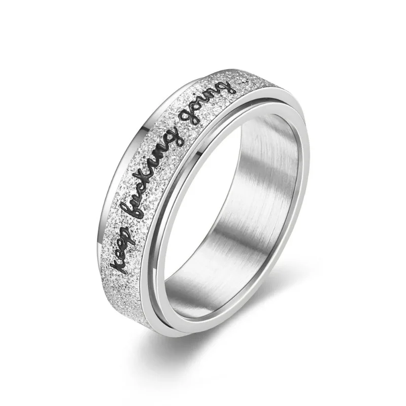 Unisex Inspirational Vibrant Stainless Steel Rotating Ring