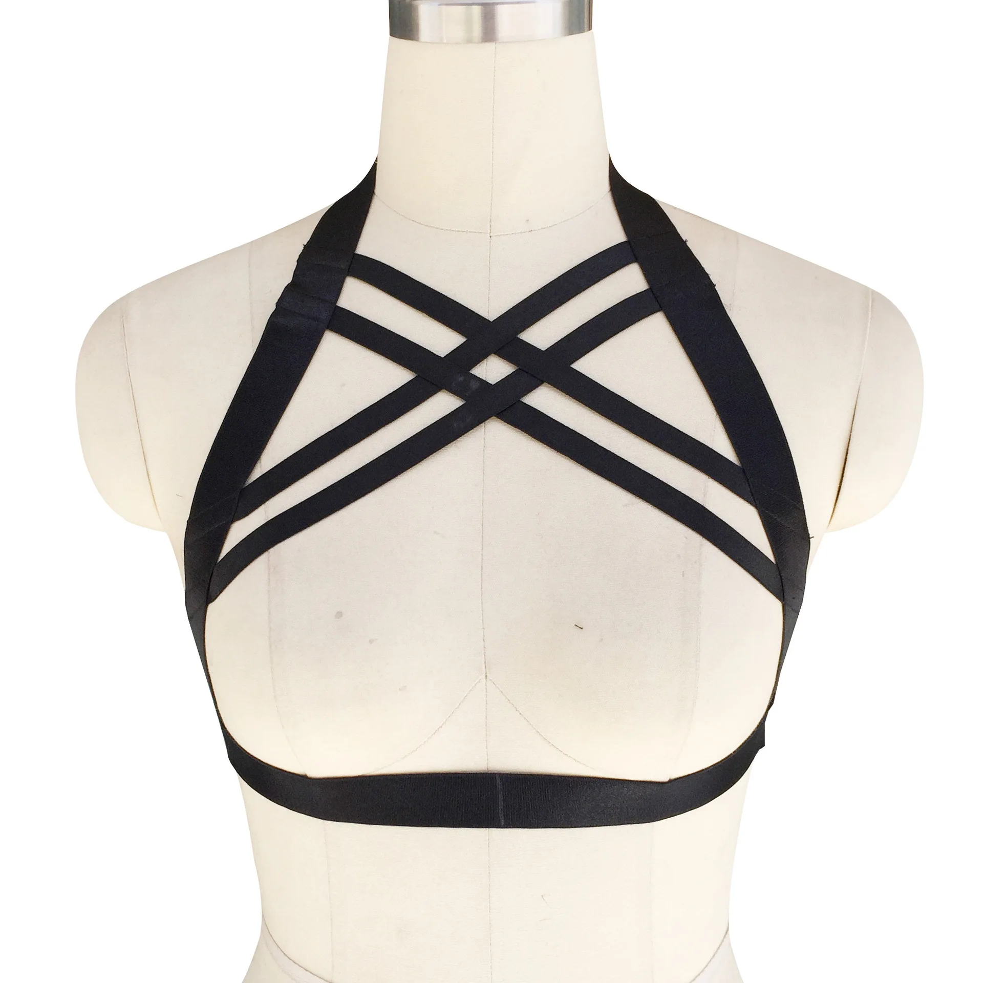 قفص الصدرية ارتداءها المحاصيل الأعلى عبودية تسخير حزام الشرير القوطية الجسم تسخير حزام قابل للتعديل تسخير Strappy القمم #1