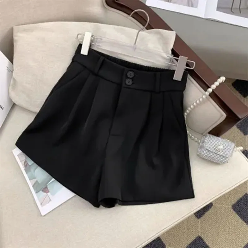 Wide Leg Suit Shorts for women Korean High Waist Office Lady Casual Shorts Y2K Summer Loose Streetwear All-match Short Pants