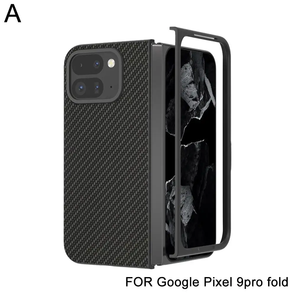 For Google Pixel 9 Pro Fold Carbon Fiber Leather Fall For The Phone Drop-proof Anti-scratch H0v6