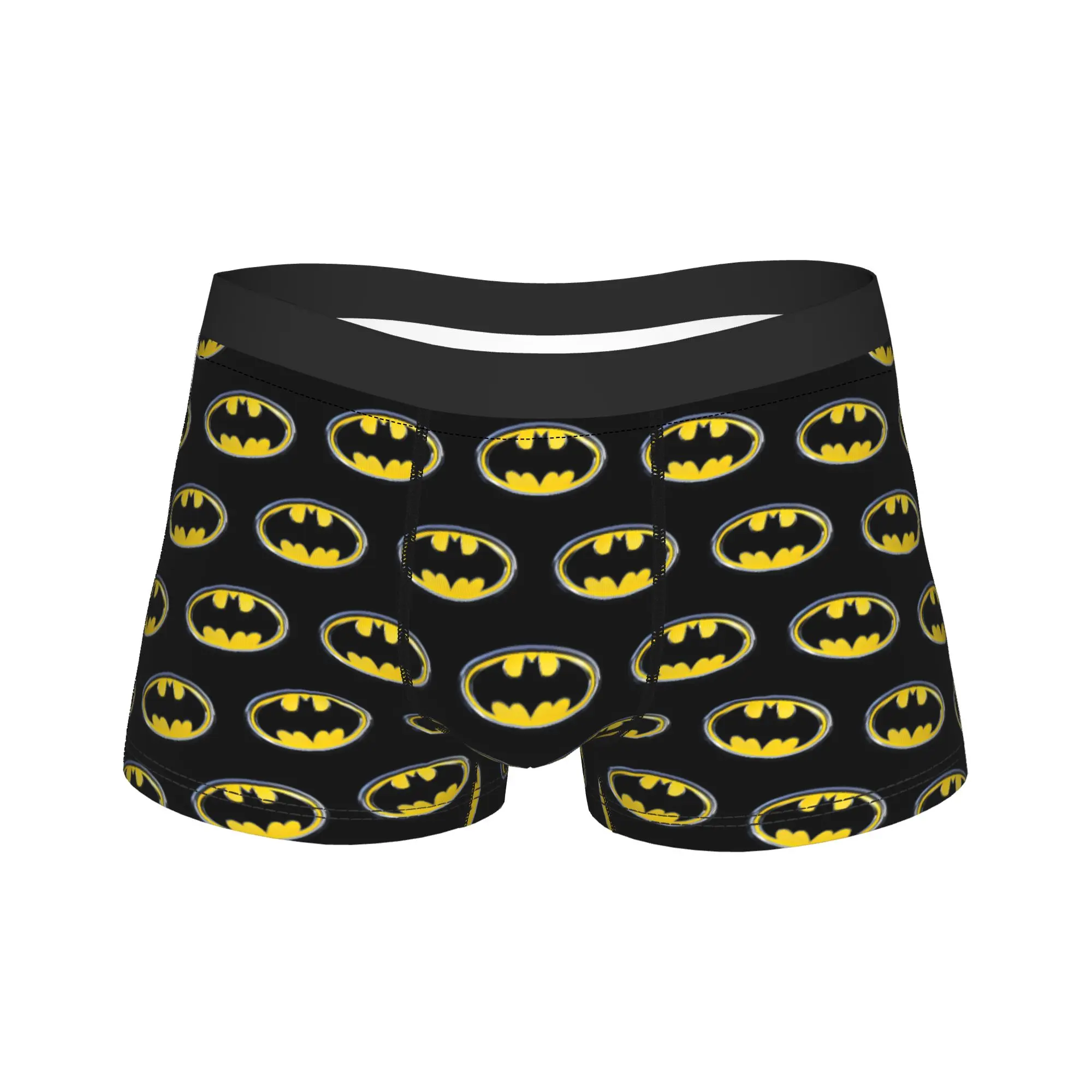 

Man B-Batmans Symbol Classic Logo Underwear Humor Boxer Briefs Shorts Panties Homme Mid Waist Underpants Plus Size