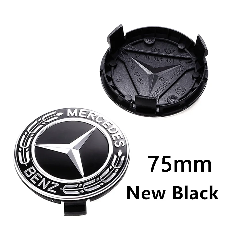 4pcs 56mm 60mm 68mm 75mm 3Pin For Mercedes Benz W202 W220 W213 W210 W164 E200 E260 E300 Car Wheel Hub Center Caps Sticker Badge