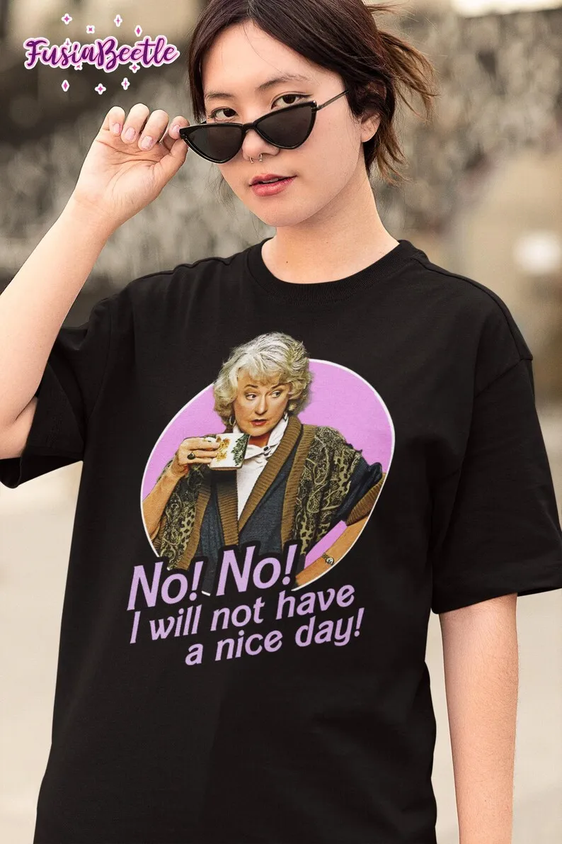 لا أستطيع يومًا لطيفًا دوروثي زبورناك ميمي جولدن جيرلز ستريتس 80 ثانية تلفزيون سيتكوم ملابس شارع جرافيك كبيرة الحجم عتيقة ريترو #3