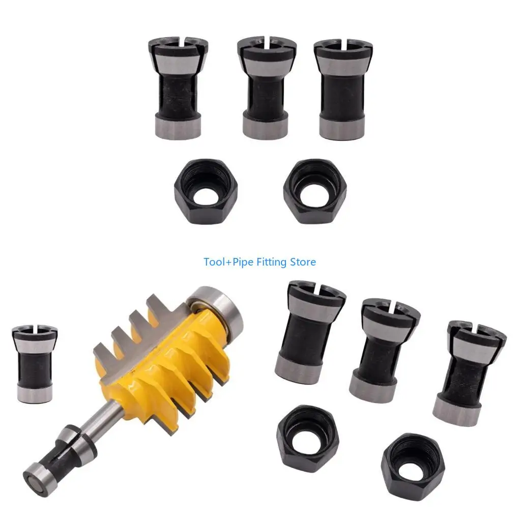 F92B 5PC Sturdy Router Collet Conversion Head For Stable Operation In Various Models For Fine Processing