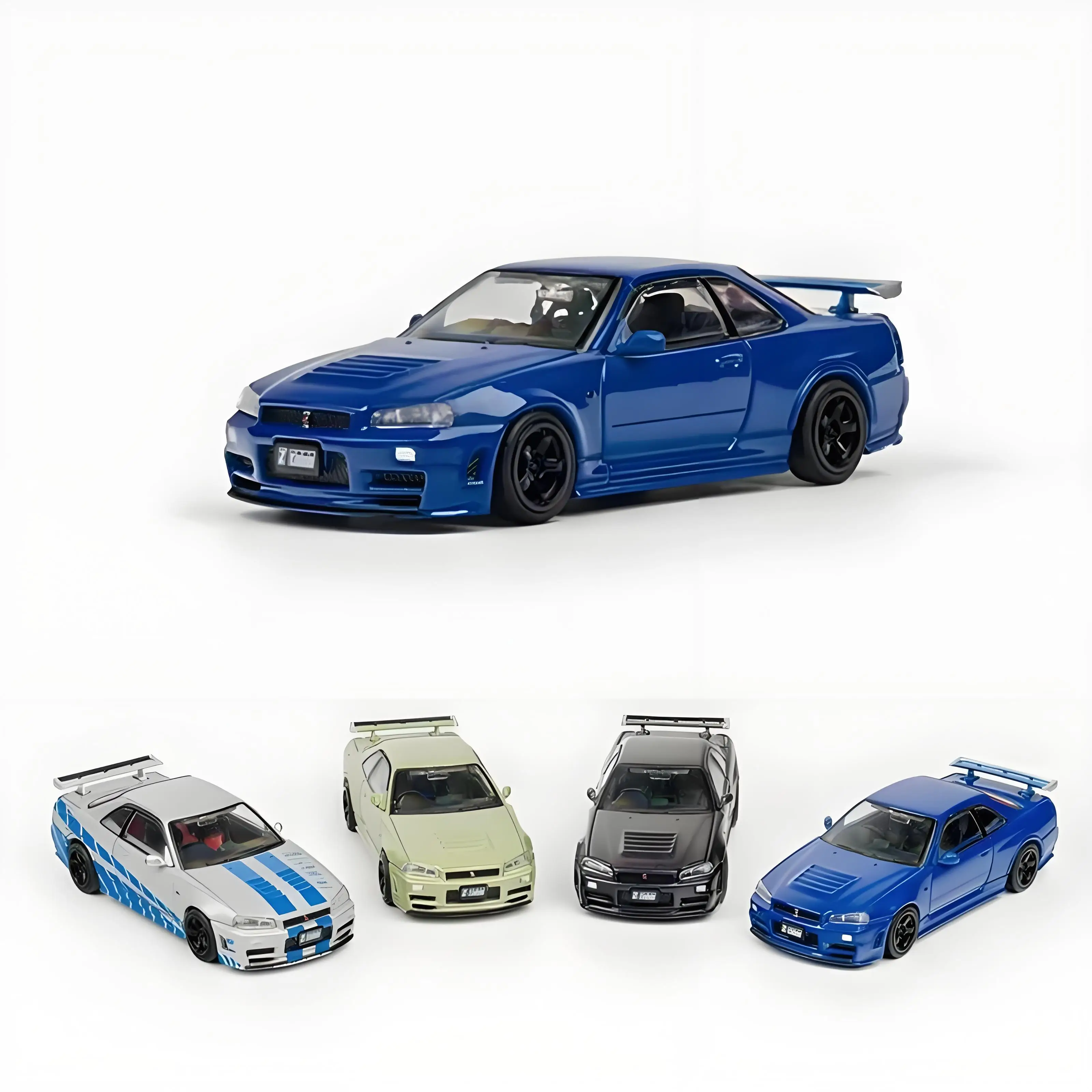 

DCT 1/64 GTR R34 Z-Tune JDM Alloy Car Diecasts & Toy Vehicles Car Model Miniature Scale Model Car For Children