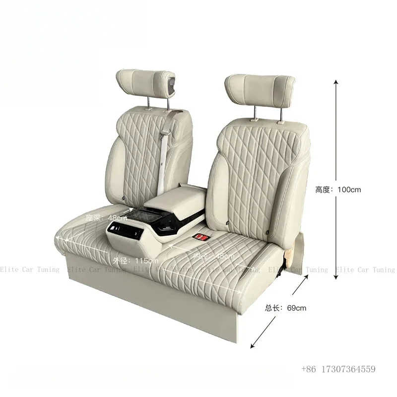 High-End Waterproof Quilted Leather Cloth Sofa Bed Sport Car Seat with Seat Rotation for Modified Cars