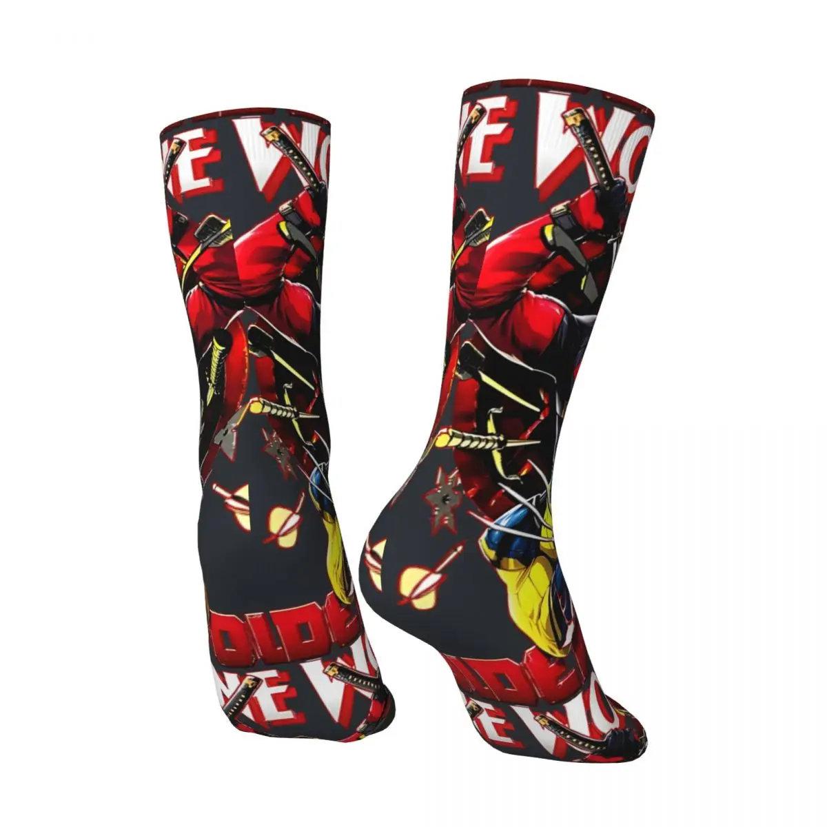 Vintage Weapon X Dead Poster Men's compression Socks Unisex Disney Marvel Deadpool & Wolverine Film Printed Novelty Crew Sock