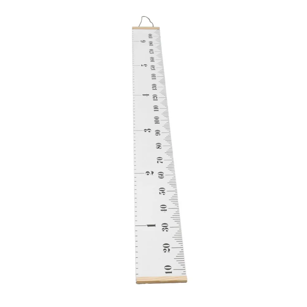 Picture 5: Dual Scale Mark Growth Height Chart Pine Wood 78.7x7.9in Canvas Height Measuring Ruler Black White Rectangle