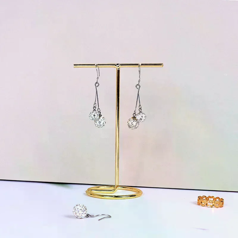 

Jewelry Display Rack Metal T-shaped Earrings Necklace Storage Holder Stand Show Charms Universal Professional Showcase