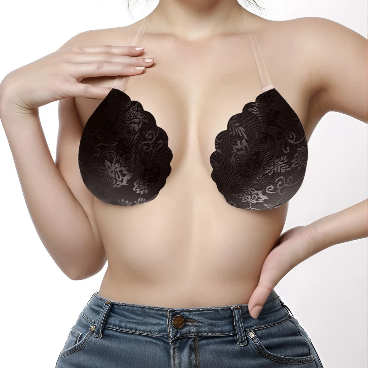 Adesivi per il sollevamento del seno delle donne reggiseni Push Up Silicone petto invisibile senza spalline seno coniglio sollevare nastro copricapezzoli reggiseno imbottiture