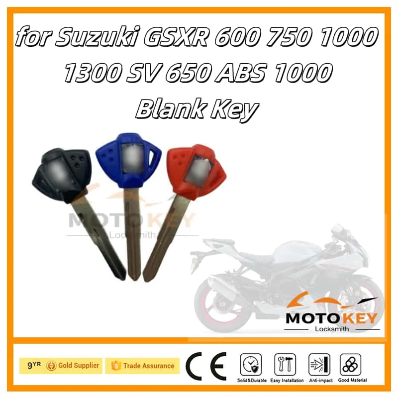 

for Suzuki GSXR 600 750 1000 1300 SV 650 ABS 1000 Blank Key Motorcycle Replace Uncut Keys can be placed anti-theft chip