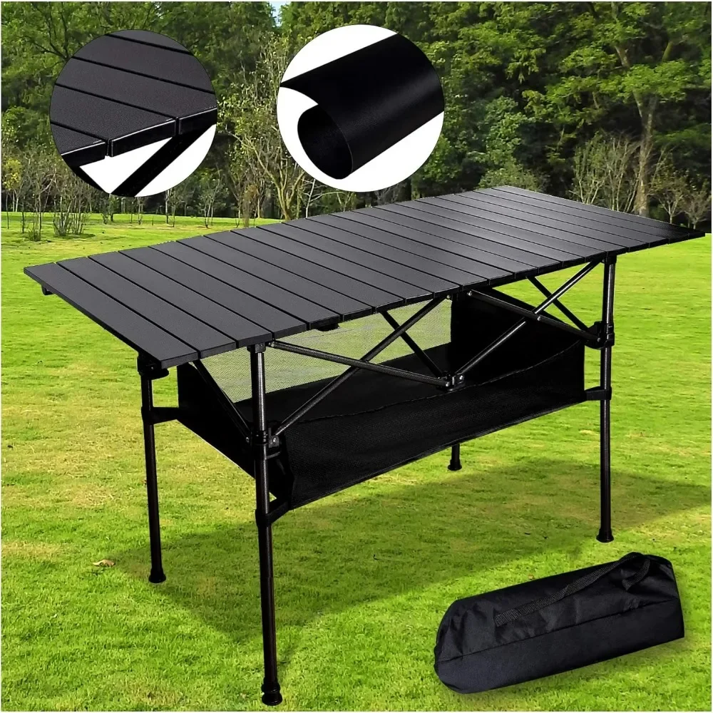 

XMSJ Aluminum Camping Table,Easy Carry Folding Table with Storage Bag Heavy Duty RV BBQ Cooking Indoor Outdoor