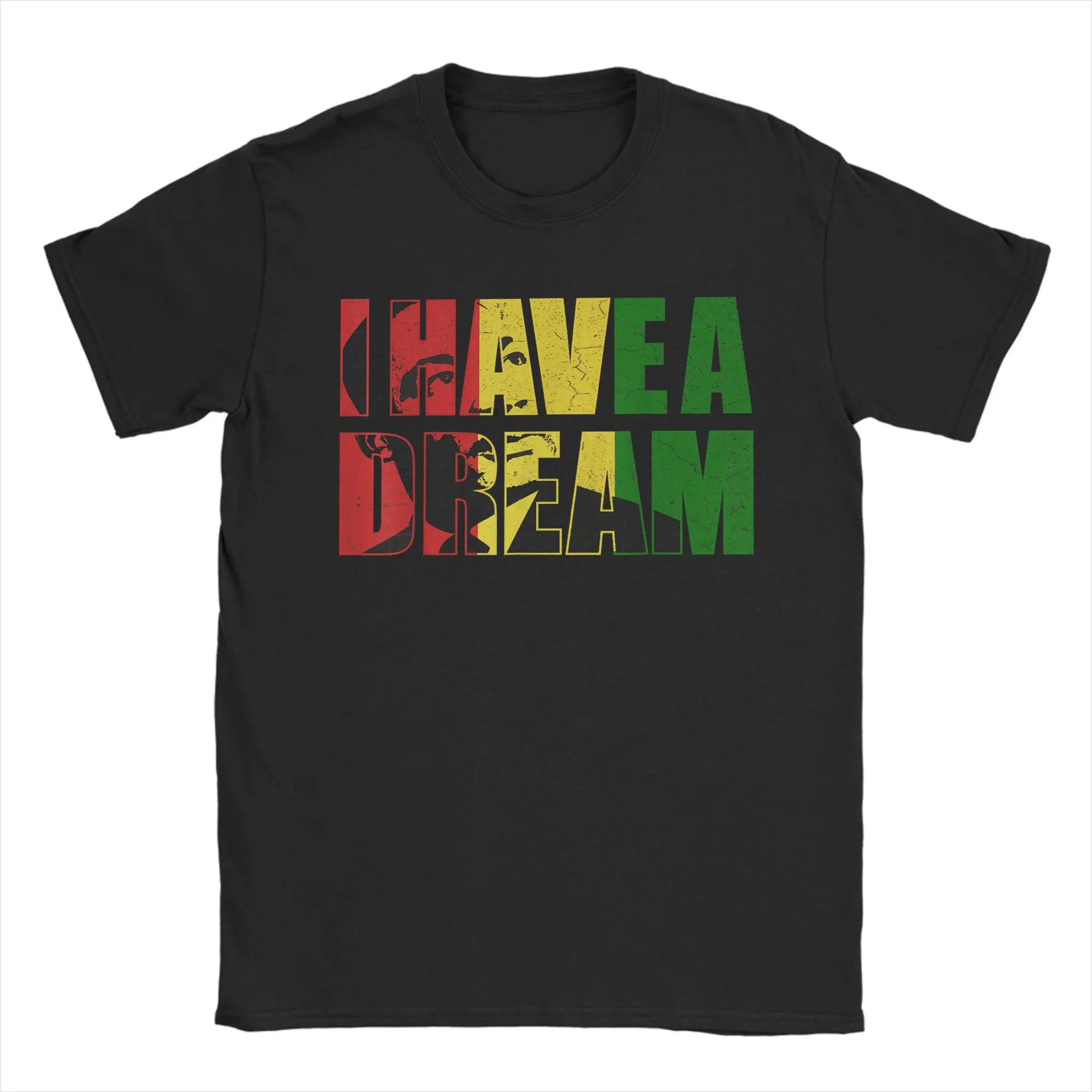 

Мужская футболка с коротким рукавом и круглым вырезом на День Мартина Лютера Кинга «Я видел сон», футболки из чистого хлопка, одежда больших размеров