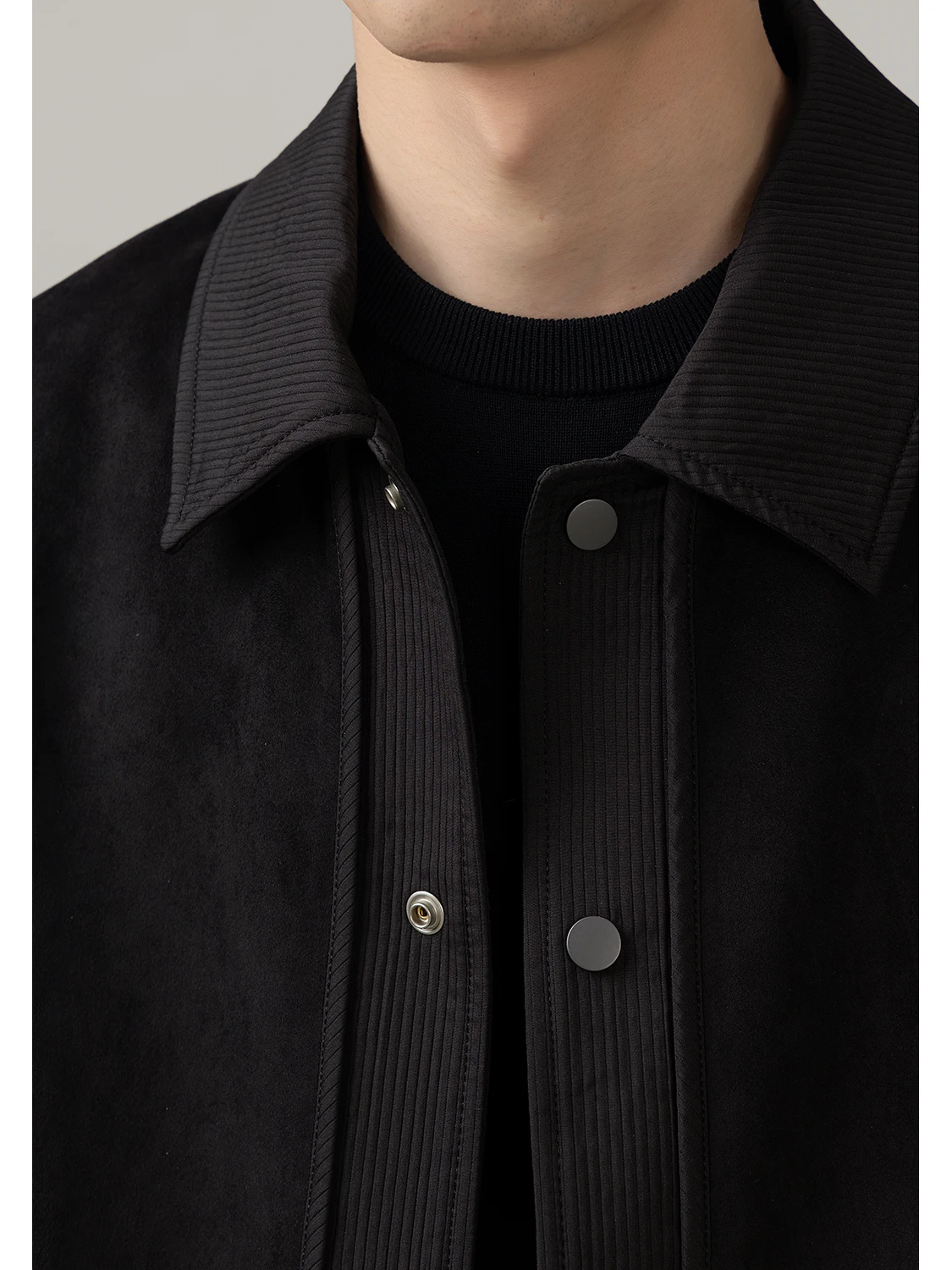 Casual Style Patchwork Design Fake Two-Piece Jacket Men's Spring Autumn New Korean Style Flip Collar Handsome Fashionable Men...
