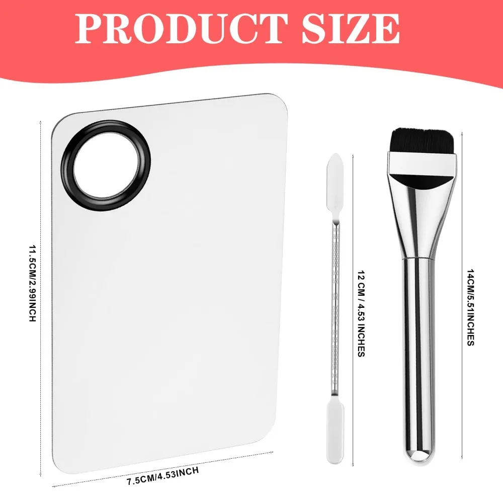 Stainless Steel Mixing Palette Tray with Spatula for Cosmetics, Eye Shadow and Nail Applications