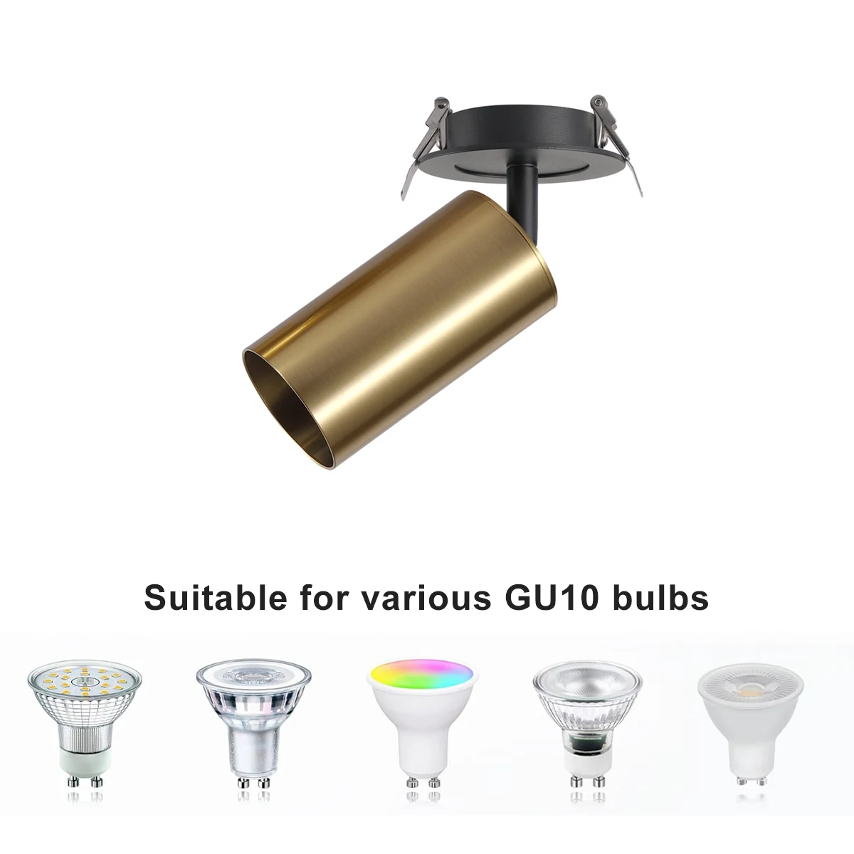 

Embedded LED Spot Light 360° Rotatable 90° Foldable White Black Gold Ceiling Downlight 5W GU10 Bulb Replaceable