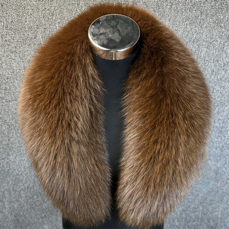 حقيقي الثعلب الفراء طوق النساء الشتاء سميكة الفراء طوق وشاح الياقات يلتف الرقبة أدفأ الفراء والأوشحة شال فاخر رقيق شال فرو #2