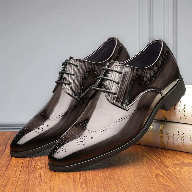 Chaussures en cuir véritable fendu avec semelle en caoutchouc pour hommes, chaussures provoqué pour hommes d'affaires, chaussures de bureau, chaussures de fête de mariage, Plus 48, 2025