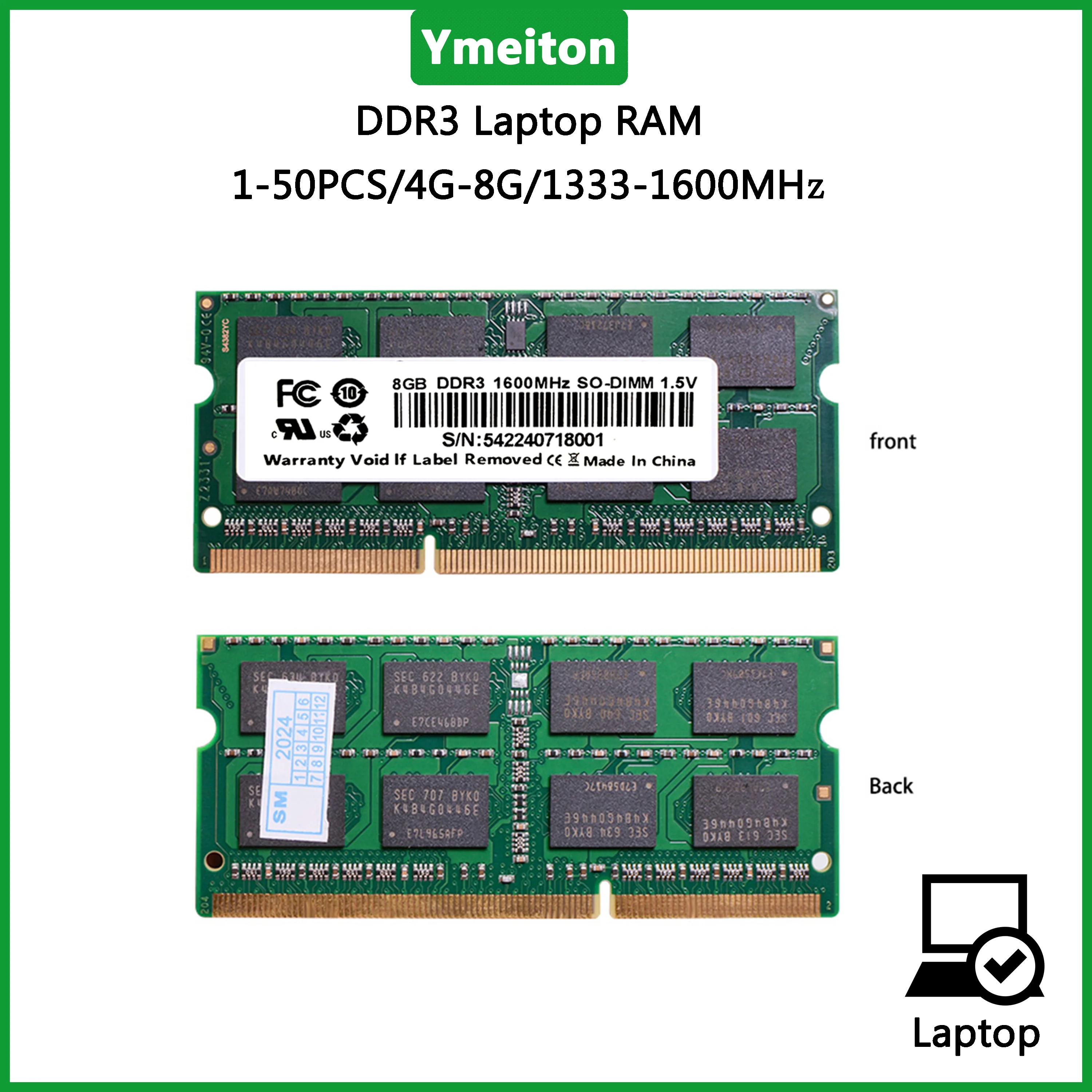 Ymeiton DDR3 оперативная память для ноутбука 4ГБ/8ГБ SO-DIMM 