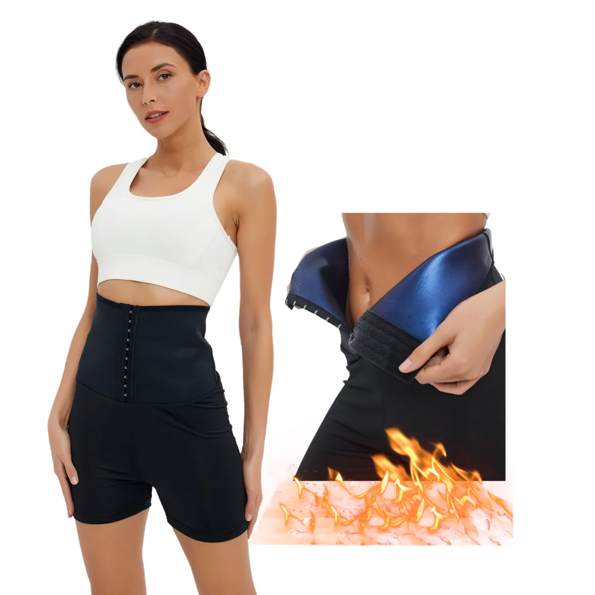 

Women Sauna Sweat Pants Thermo Fat Control Legging Body Shapers Waist Slim Shorts Fitness Stretch Control Panties