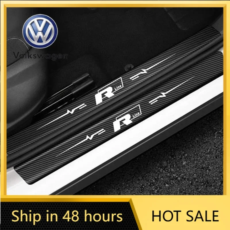 

VW 2026 Hot Car Door Sill Protector Threshold Stickers for Volkswagen VW Rline R Line Badge Golf POLO Trunk Door Anti Scratch Tr