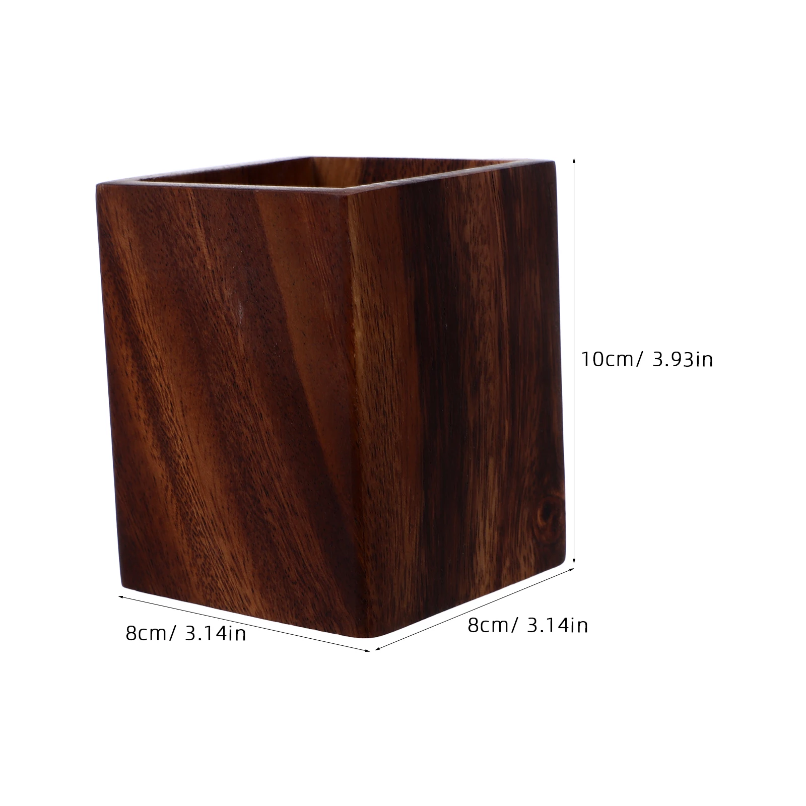 Organizer na długopisy z drewna orzechowego: ciemnobrązowy organizer na biurko do biura, szkoły, pojemnik na ołówki, rustykalny drewniany