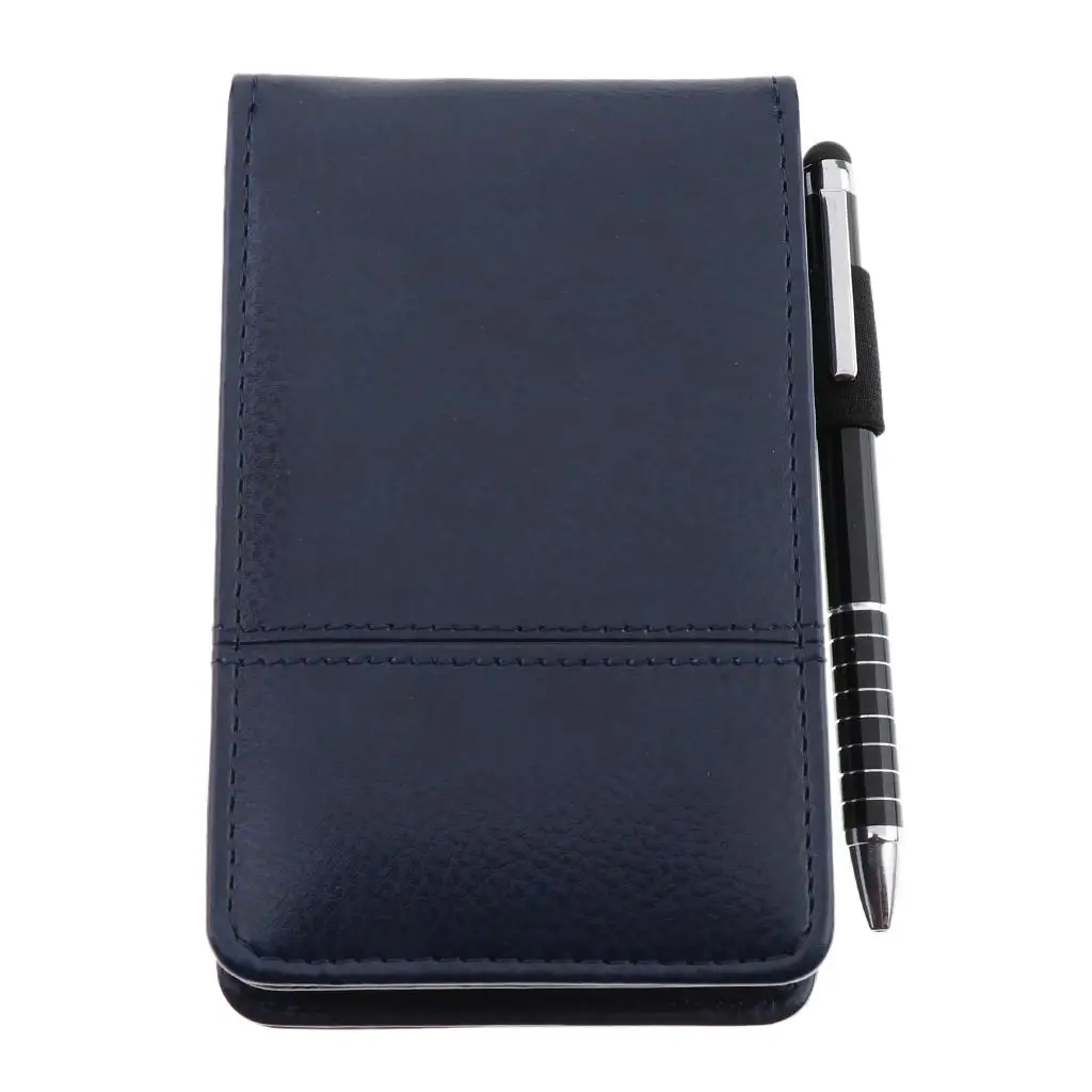 Hard Cover Writing Notebook with Pen Loop And Fine Leather Top, Includes 8 Bit