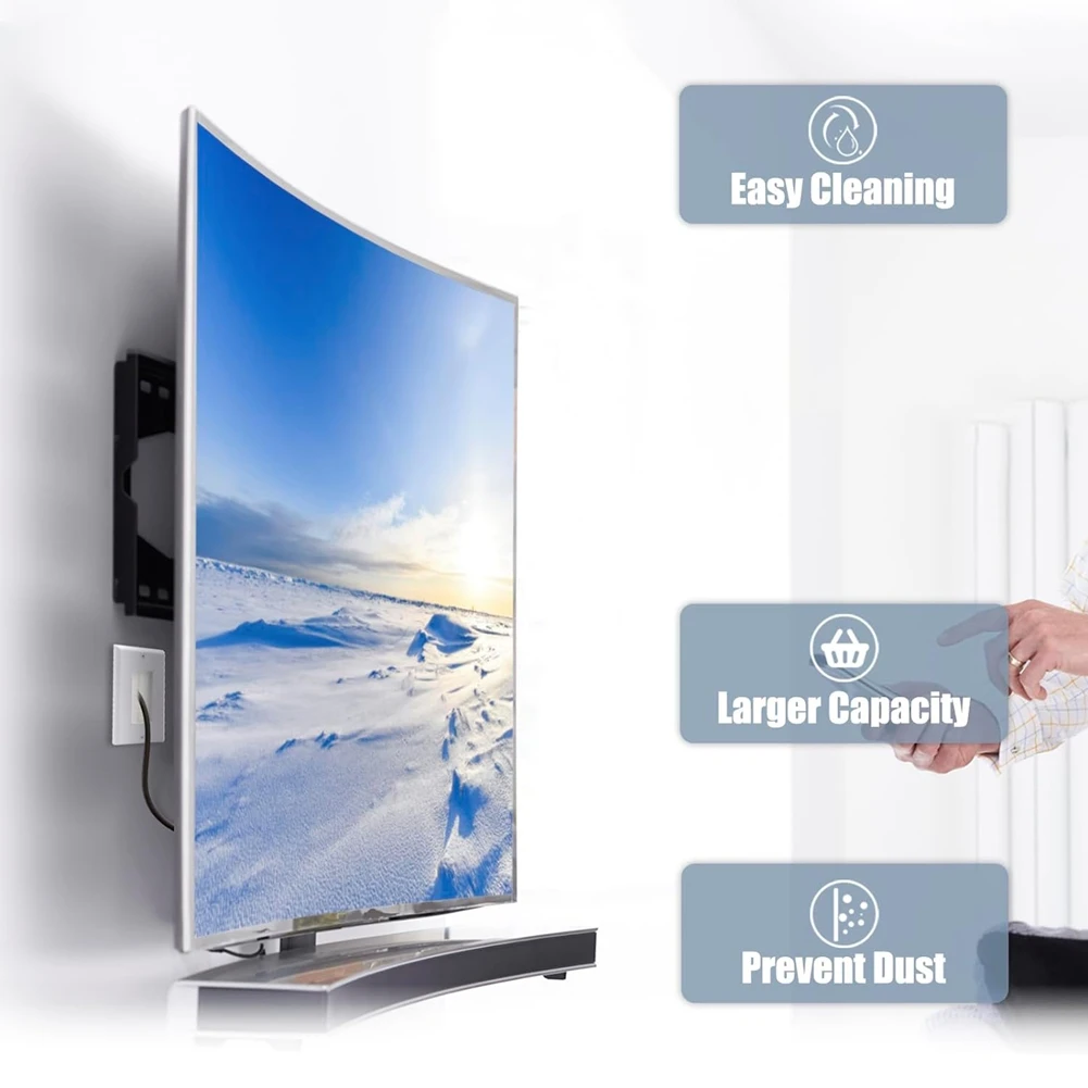 5 Pack Brush Wall Plate Cable Pass Through, Single Gang Decorator Wall Cover for Low Voltage Cables, Cable Management