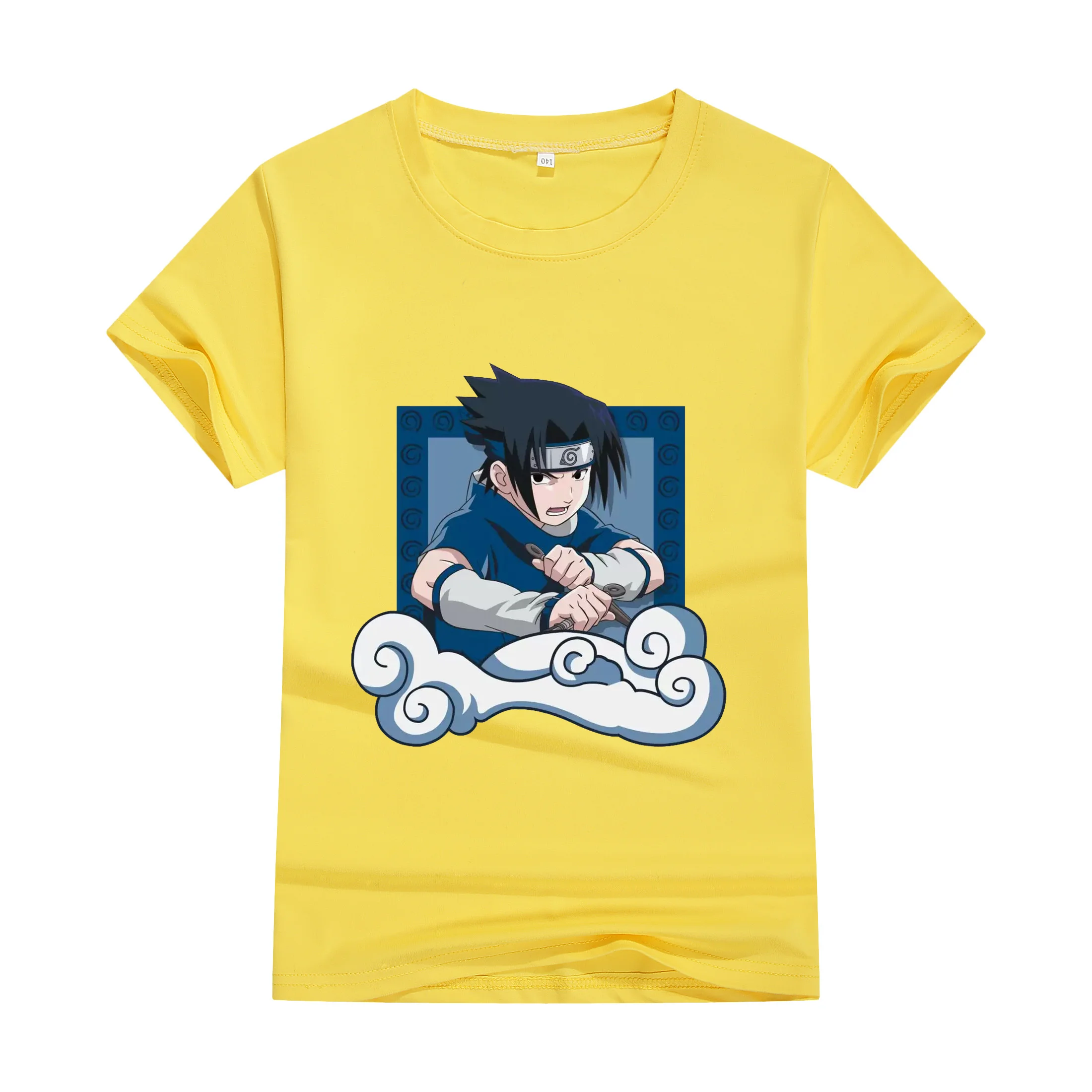 T-Shirt Naruto Umaki Male Summer Tshirt Children Clothes Kids High Street 2024 Harajuku Style Cotton Print  Adolescent Clothing