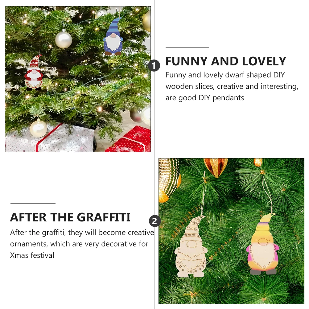 

20 Pcs Christmas Decor Wooden Ornaments Decorations DIY Handmade Slices Xmas Hanging Pendants