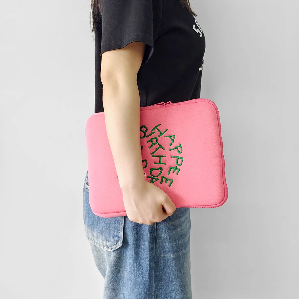 Cute Laptop Sleeve Bag Tablet Case For 9.7 11 13 14 15.6 16Inch For MacBook Air Pro Xiaomi Dell Acer Notebook Computer Case，Pink