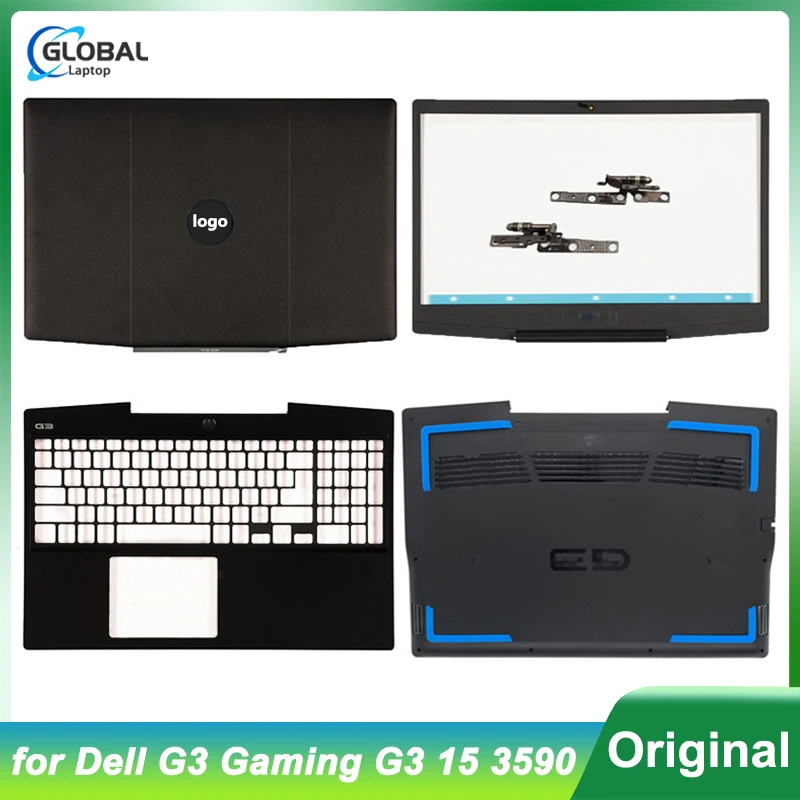 

New Laptop Case for Dell G3 Gaming G3 15 3590 LCD Back Cover/Front Bezel/Palmrest/Bottom Case/Hinges Replacement 0747KP 07MD2F